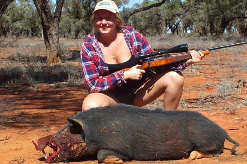 More and more women are going pig hunting